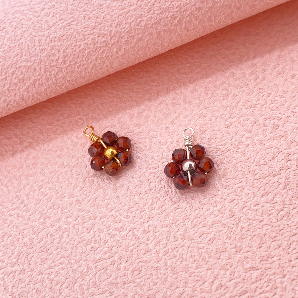 5 pcs/pack Natural crystal daisy flower charm