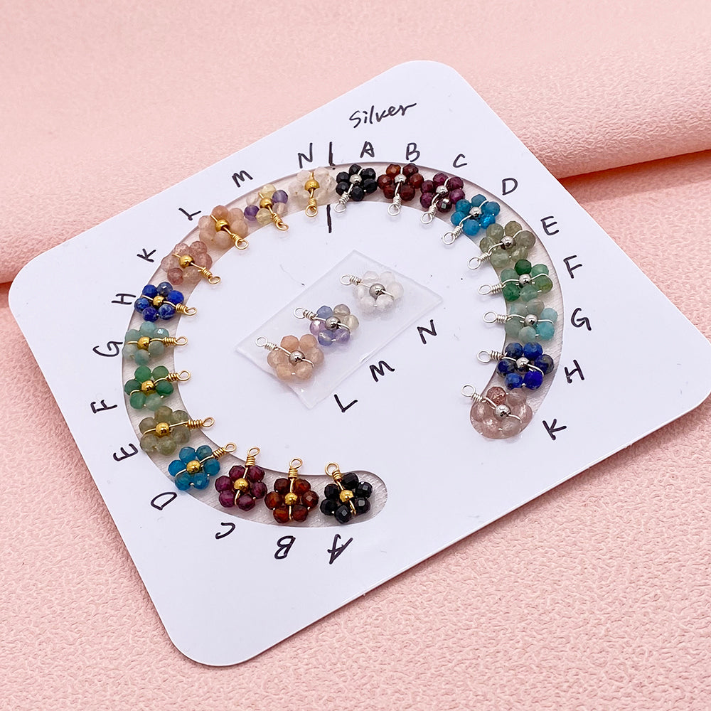 5 pcs/pack Natural crystal daisy flower charm