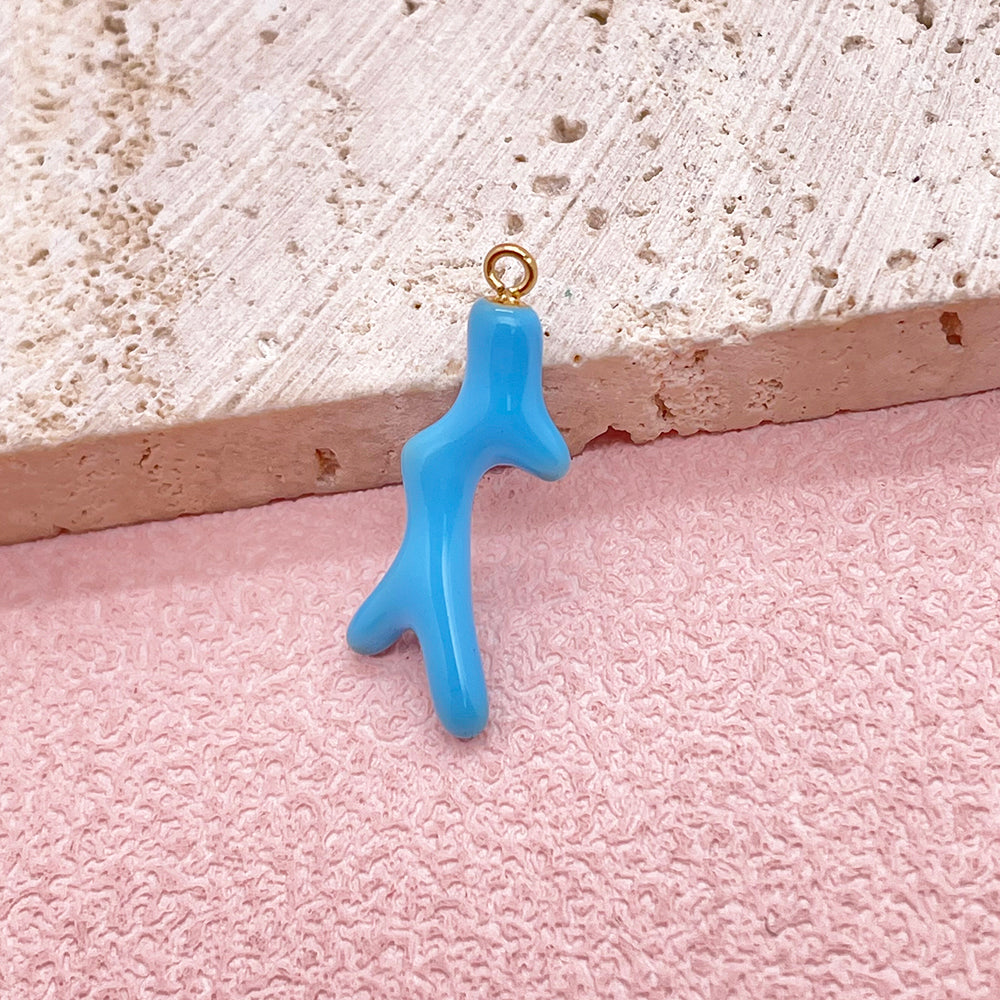 Enamel coral charm
