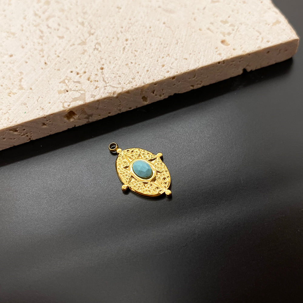 Gemstone sun charm