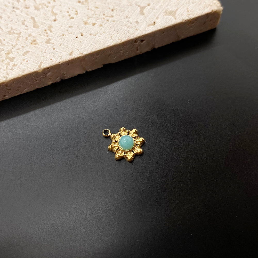 Gemstone sun charm