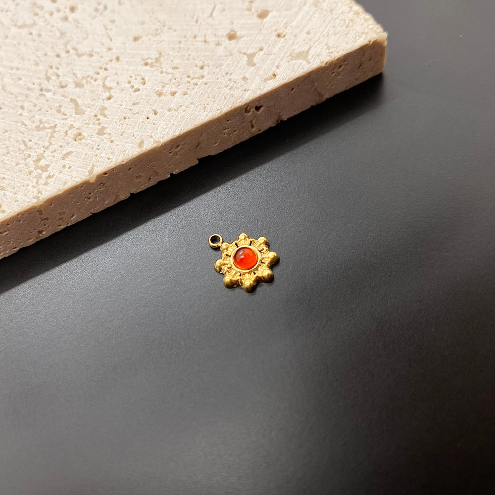 Gemstone sun charm