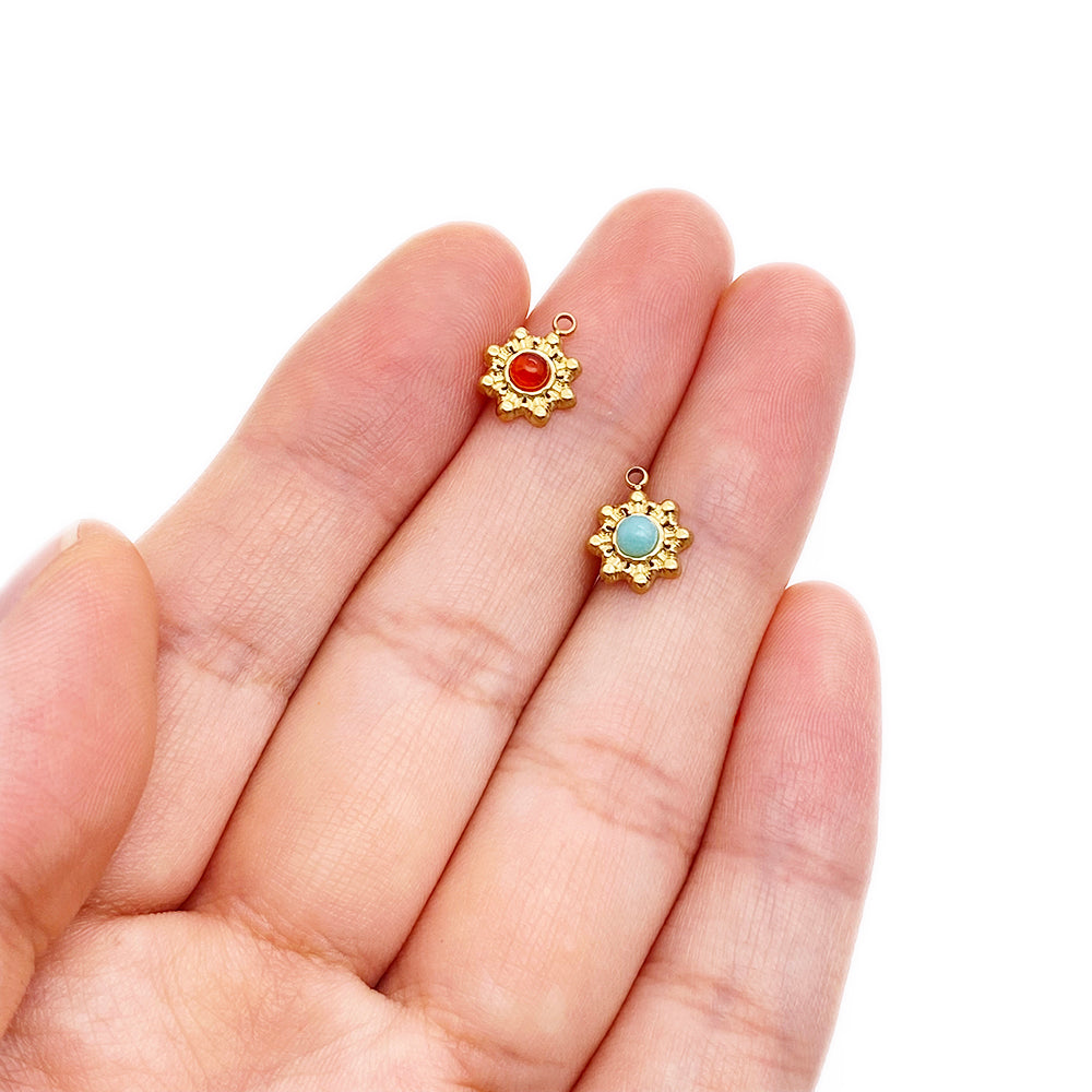Gemstone sun charm
