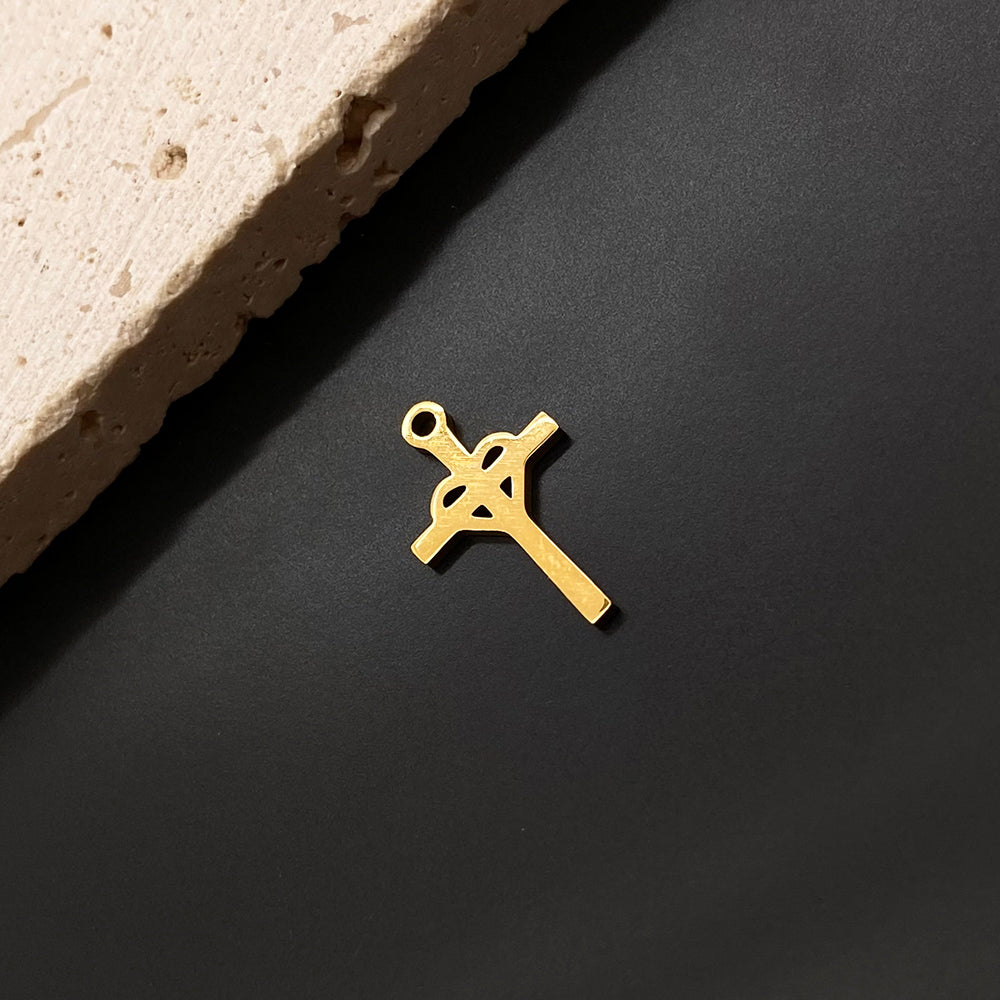 Heart cross charm