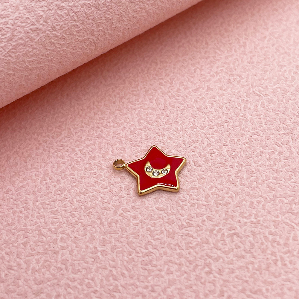 51289 Enamel moon charm