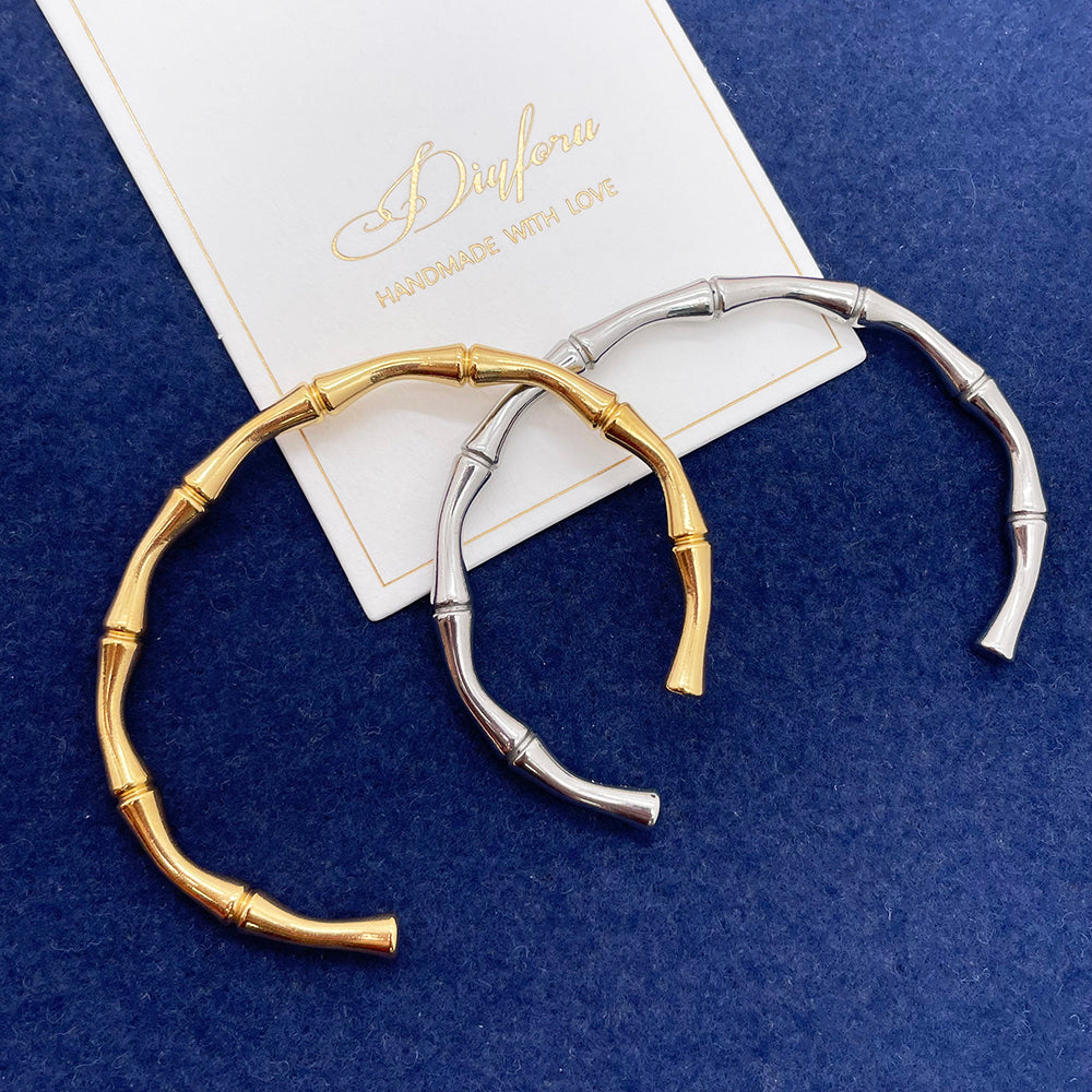 Half-open bamboo joint bracelet