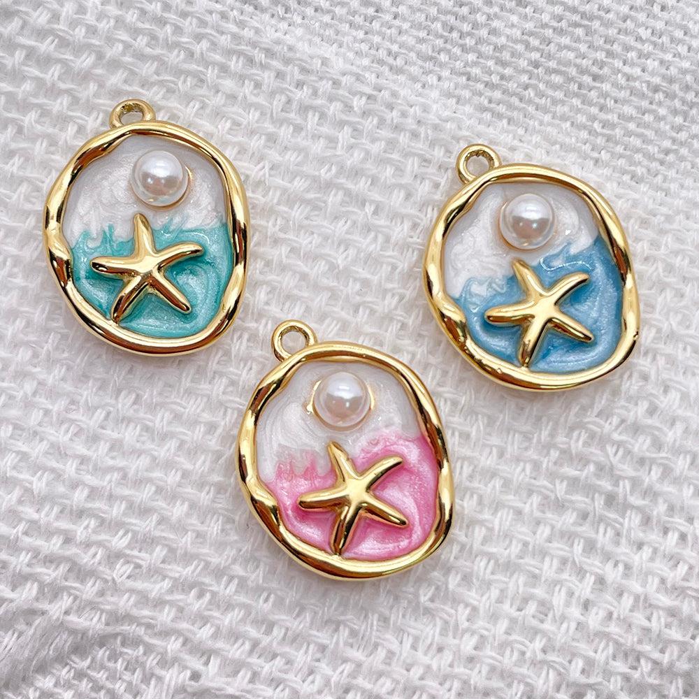 51534 Enamel starfish charm
