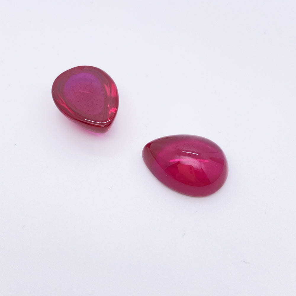 Red corundum Drop Cobochon