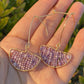 Purple Cubic Zircon wire wrapped earring,Drop Earring with beads wrapped