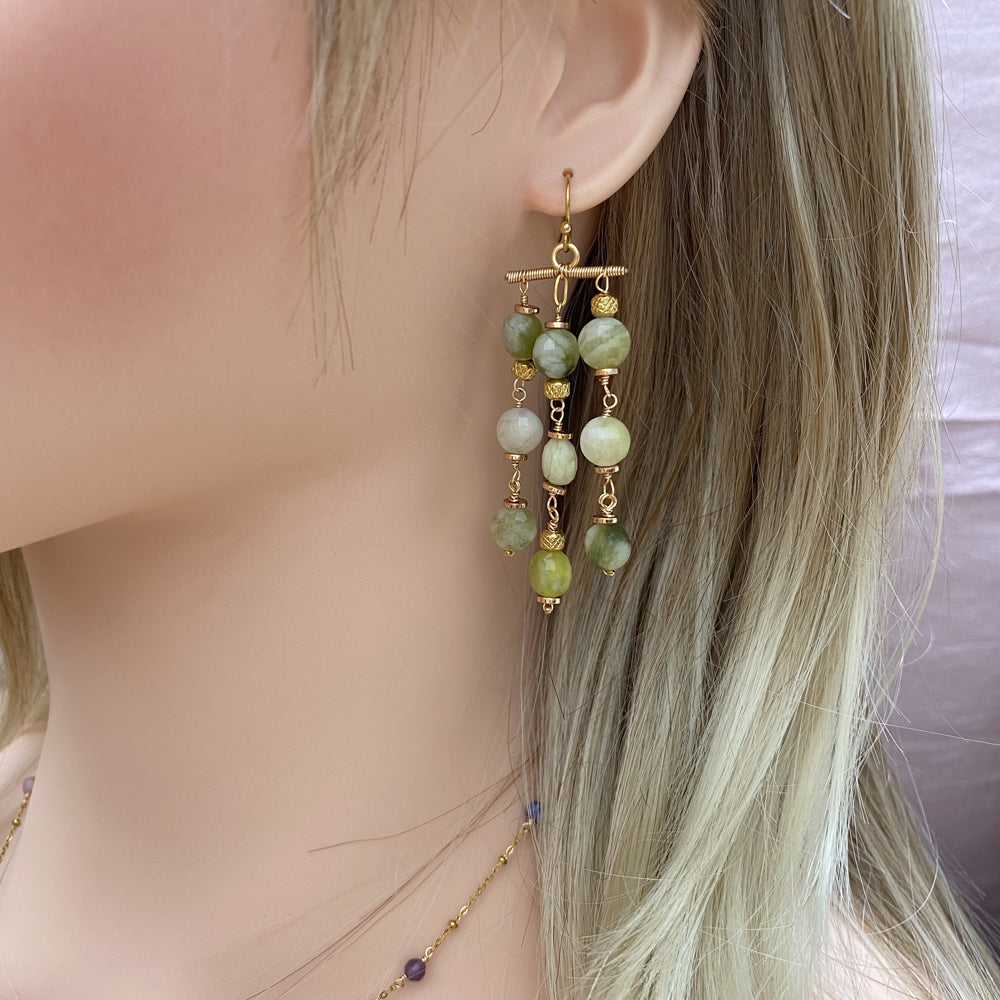 Natural Gemstone Drop Earring,Boho Style Earrings for Beach Girls