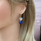 Wire wrapped Lapis drop earring,Boho style earring with S925 Hook