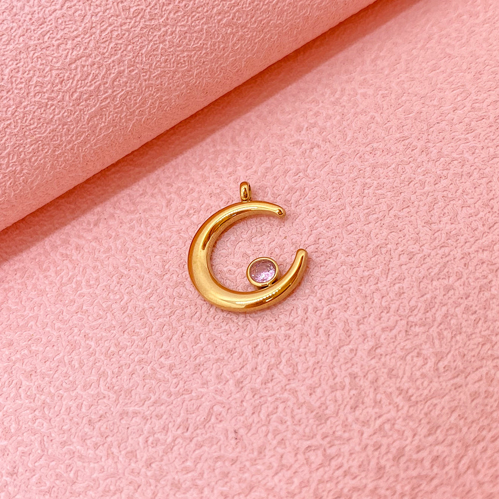 PC431 Crystal moon charm