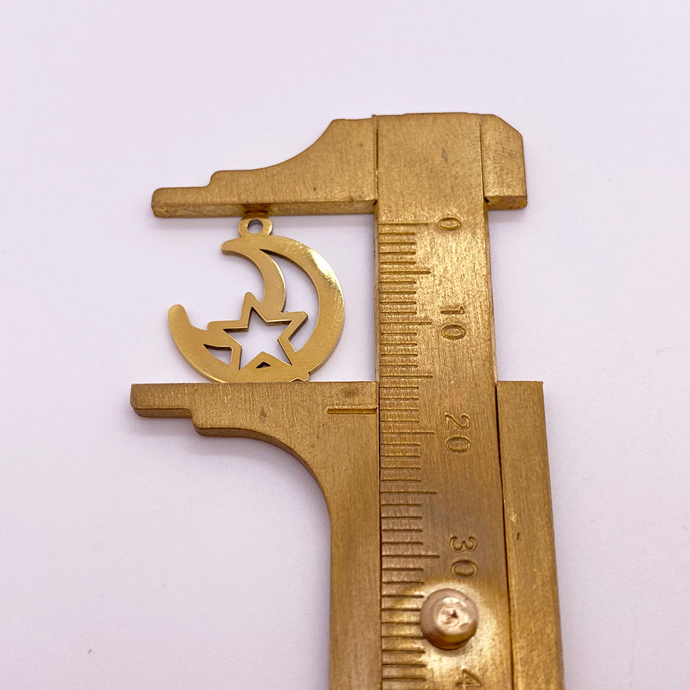 Moon and star charm