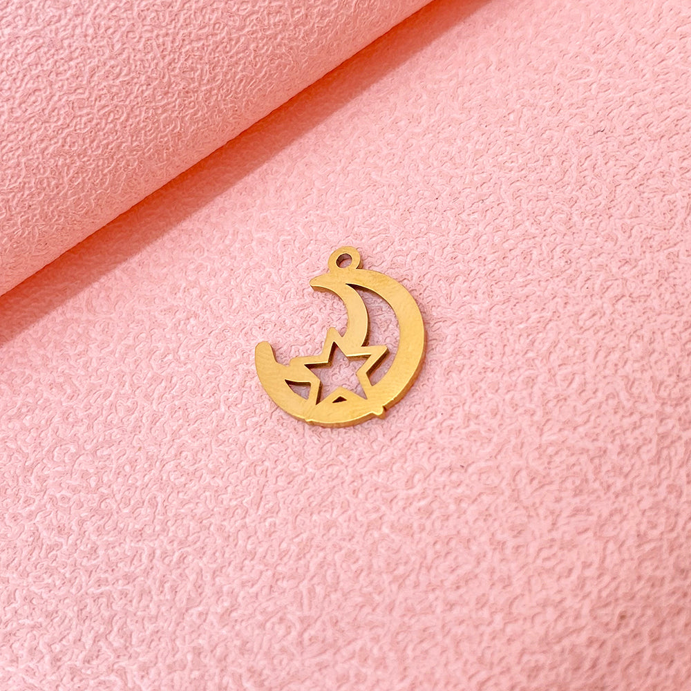 Moon and star charm