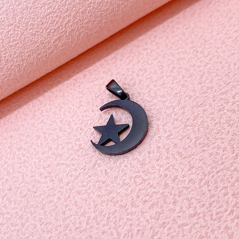 Black star and moon charm