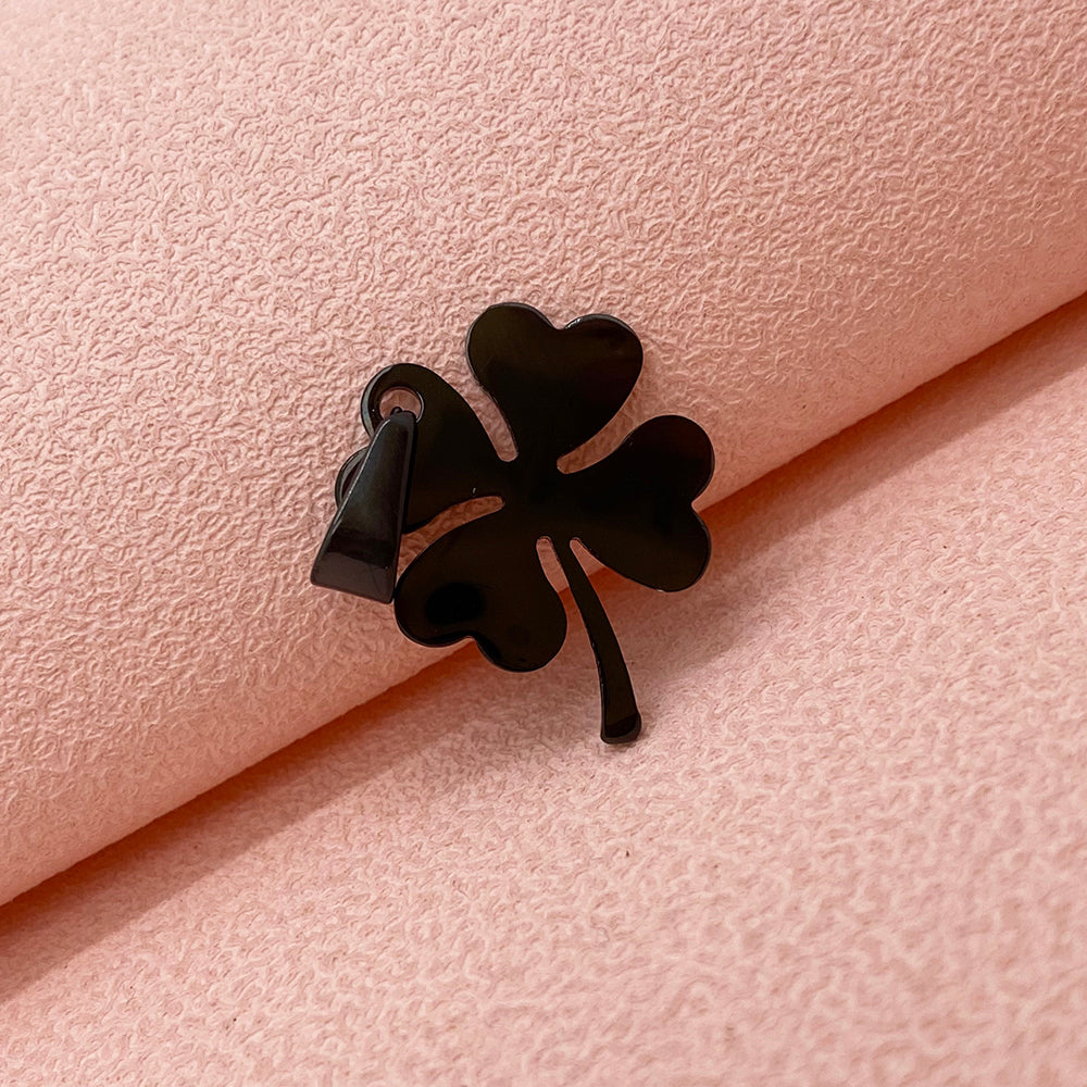 Black four clover charm