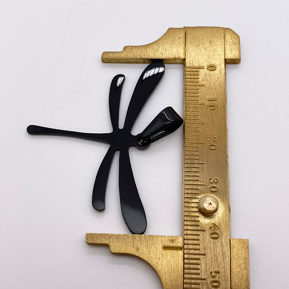Black dragonfly charm