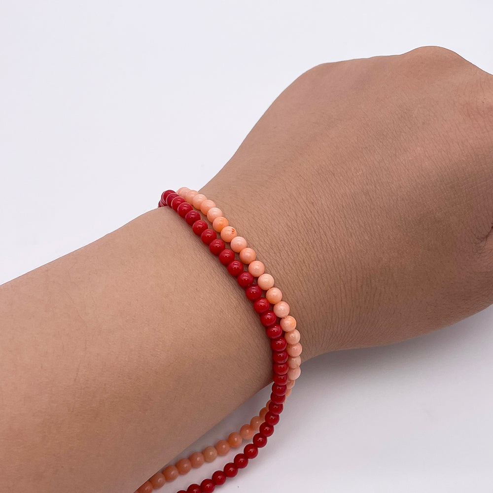 4mm Natural Sea bamboo coral round bead