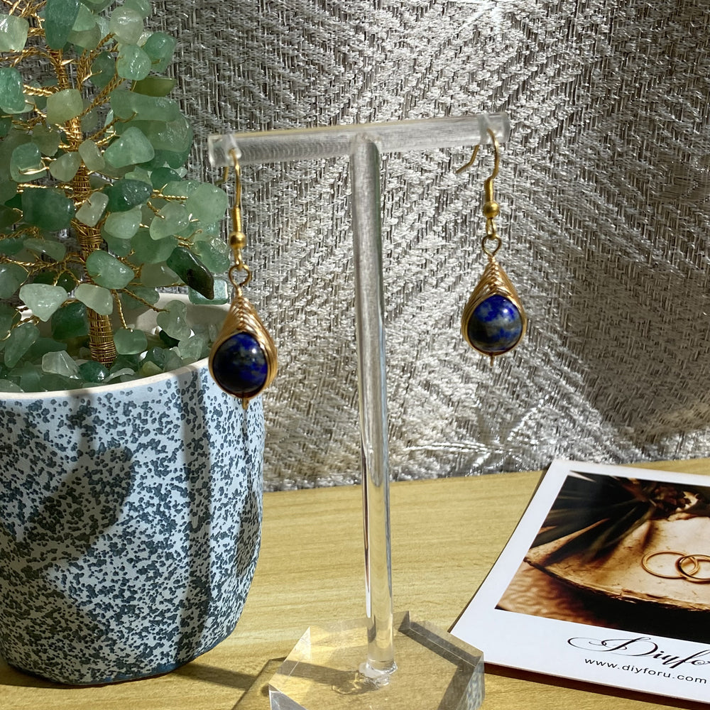 Wire Wrap Evil Eye Bangle and Earring Set .Non Tarnish Crystal jewelry