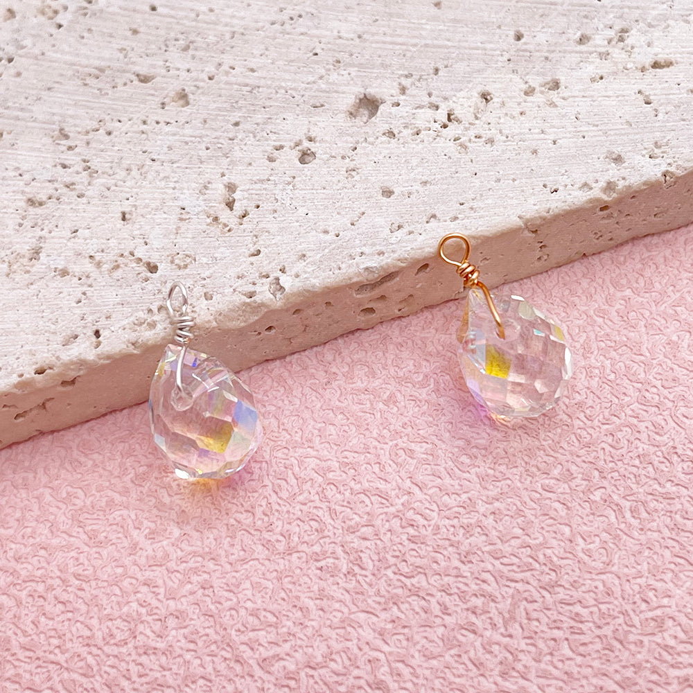 Drop glass beads charm