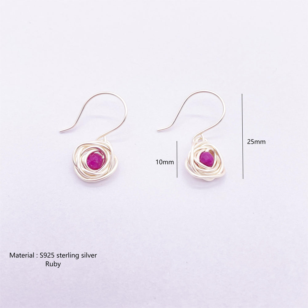 Handmade Sterling silver wrap flower earring,S925 silver jewelry set,silver earring