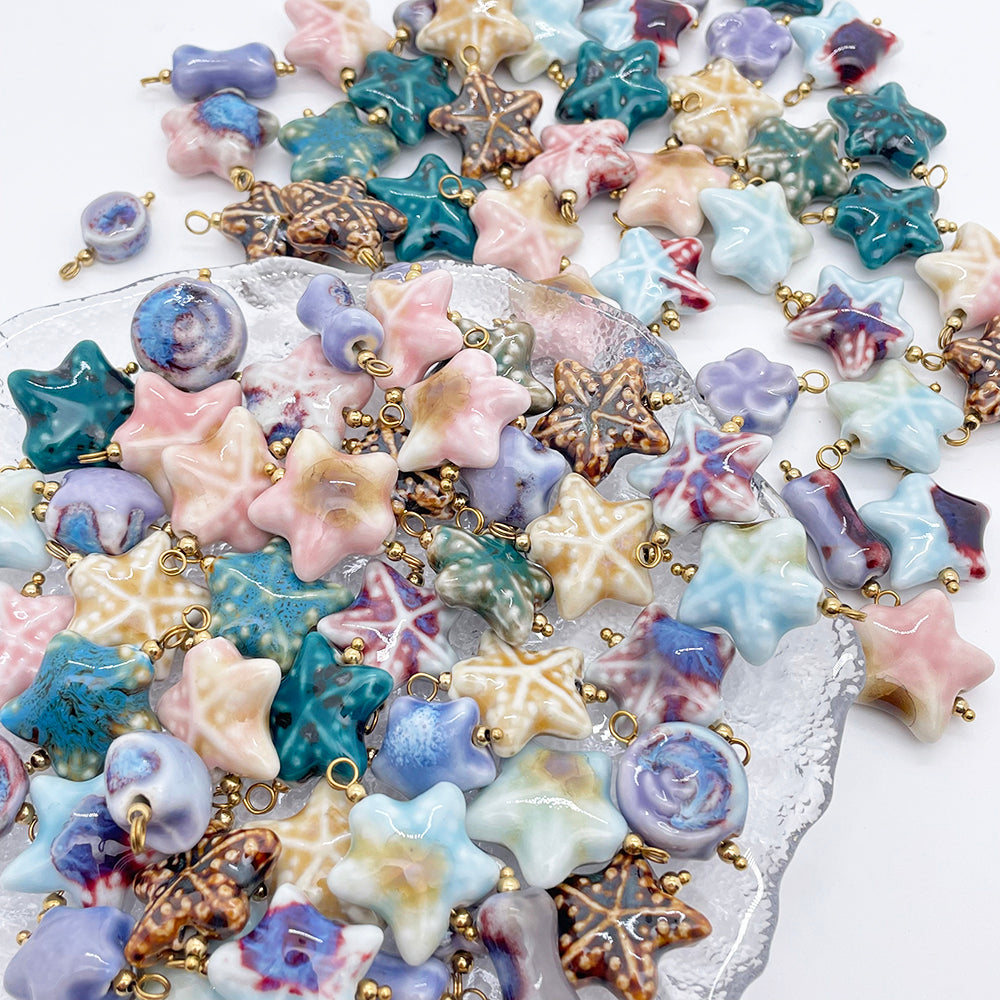 Starfish ceramic charm