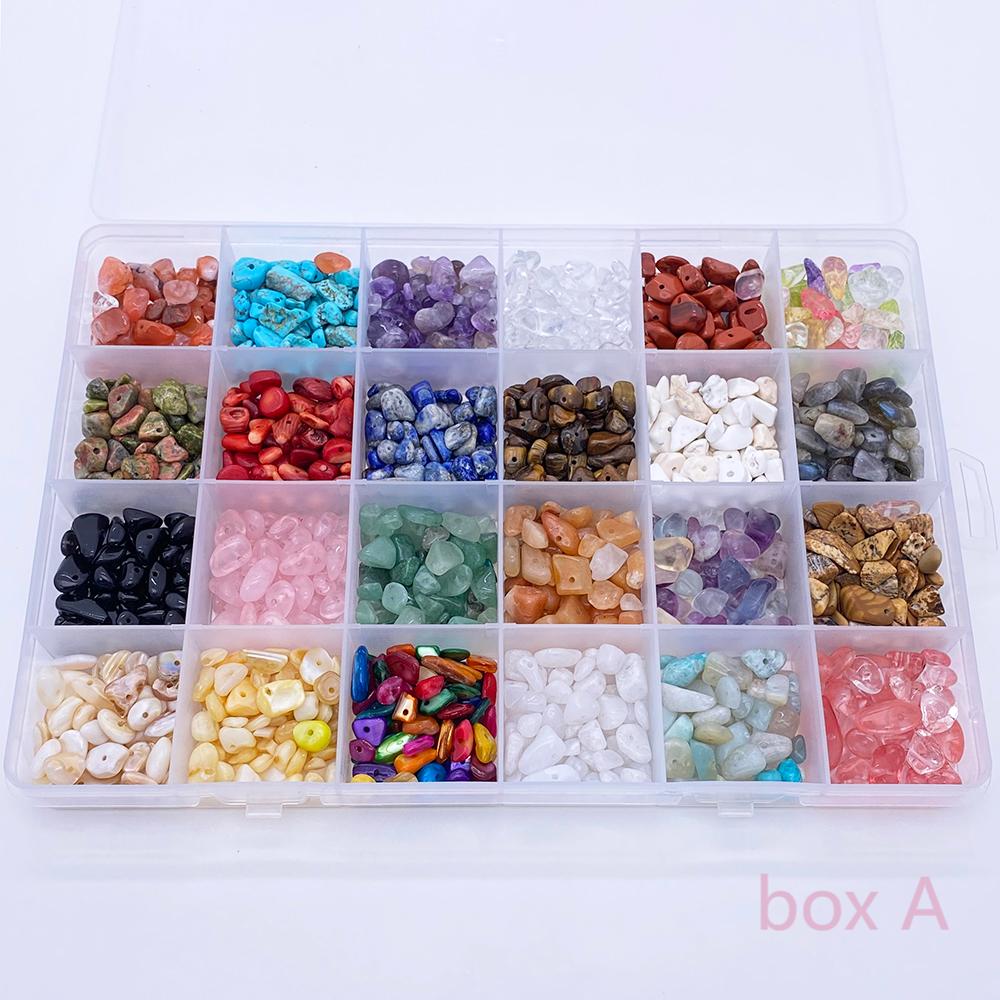 24 Colors Crystal Chips Beads of box