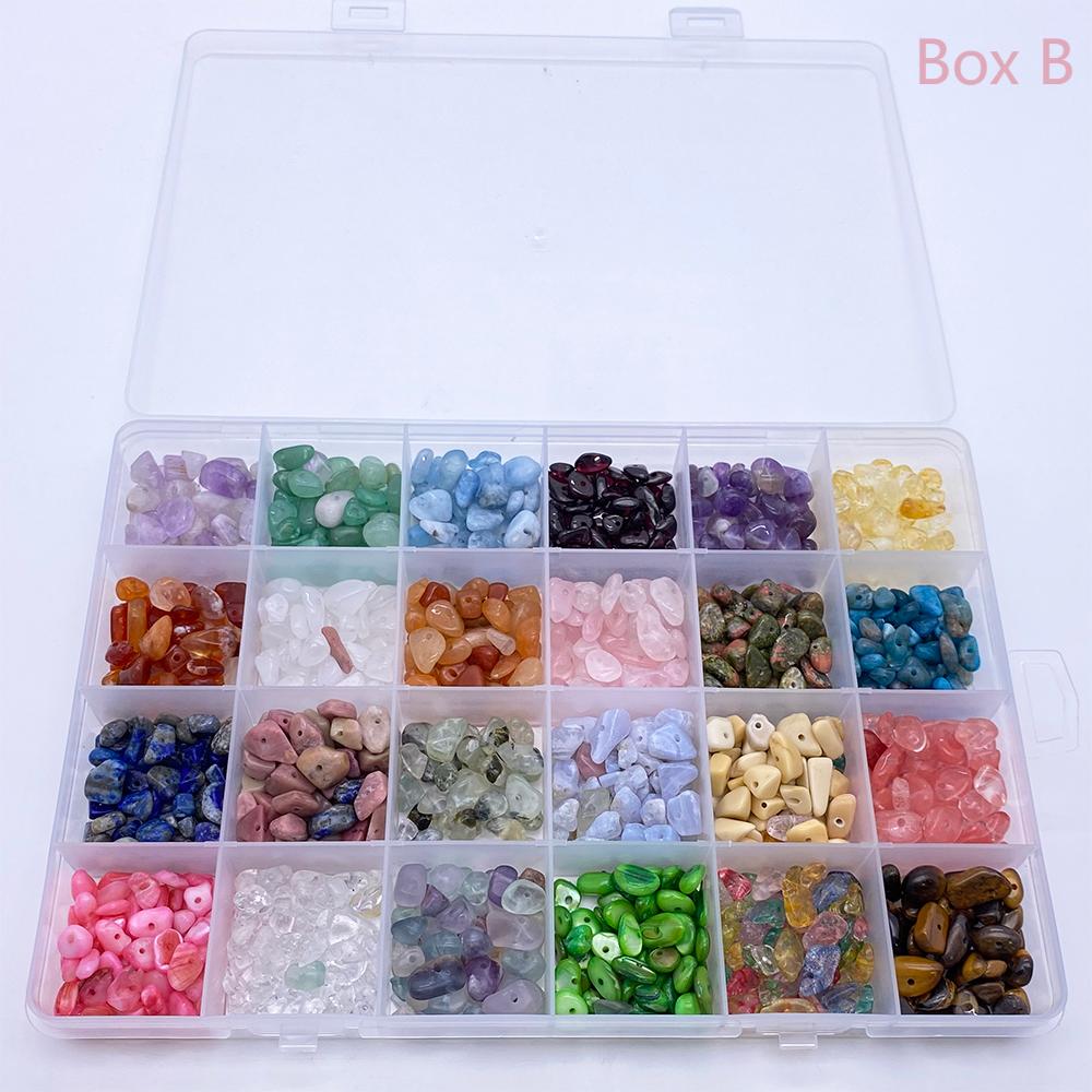 24 Colors Crystal Chips Beads of box