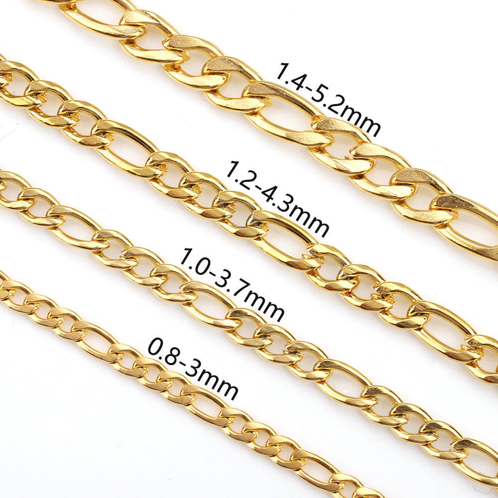 C1219 3:1 NK figaro Chain-Vacuum Plating Waterproof Stainless steel chain