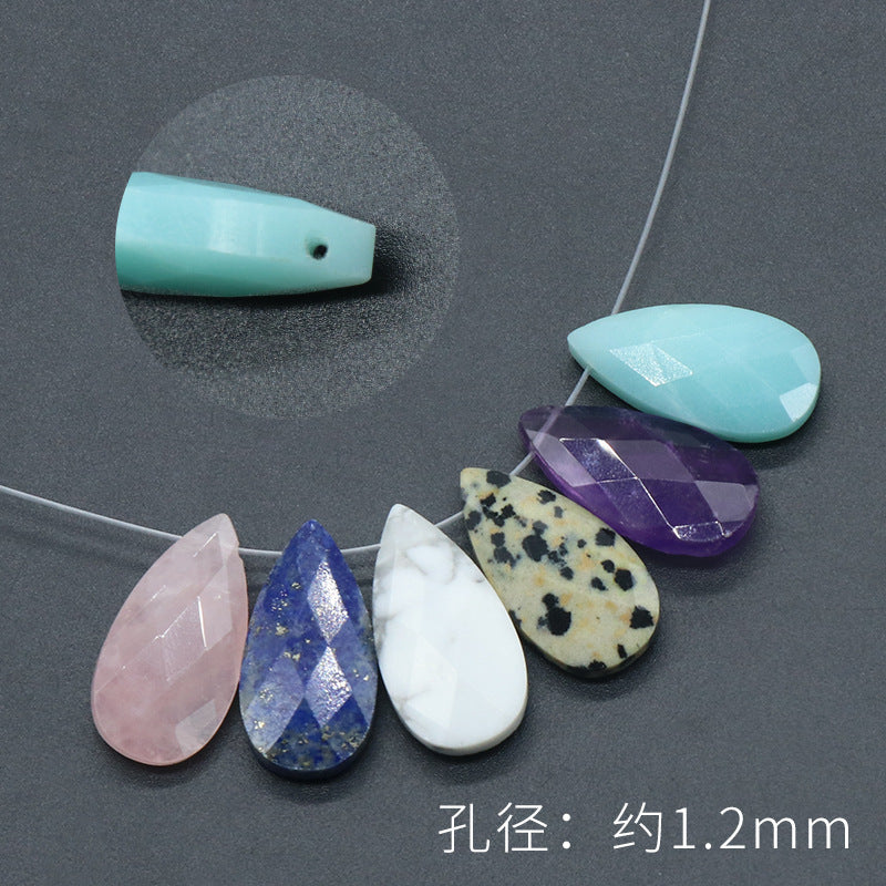 25*13mm Faceted drop natural stone 1pc