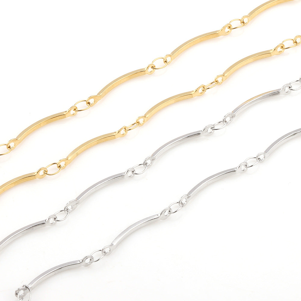 Handmade waterproof Crooked Chain in stainless steel