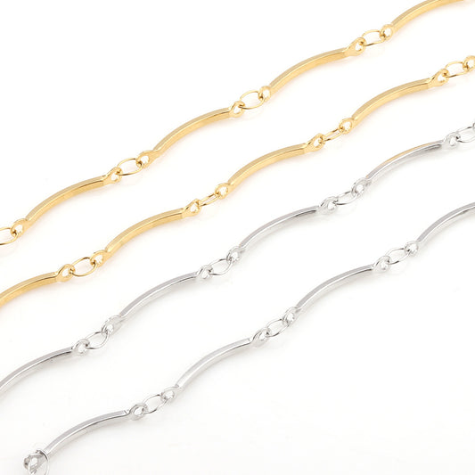 C1278 Handmade waterproof Crooked Chain in stainless steel