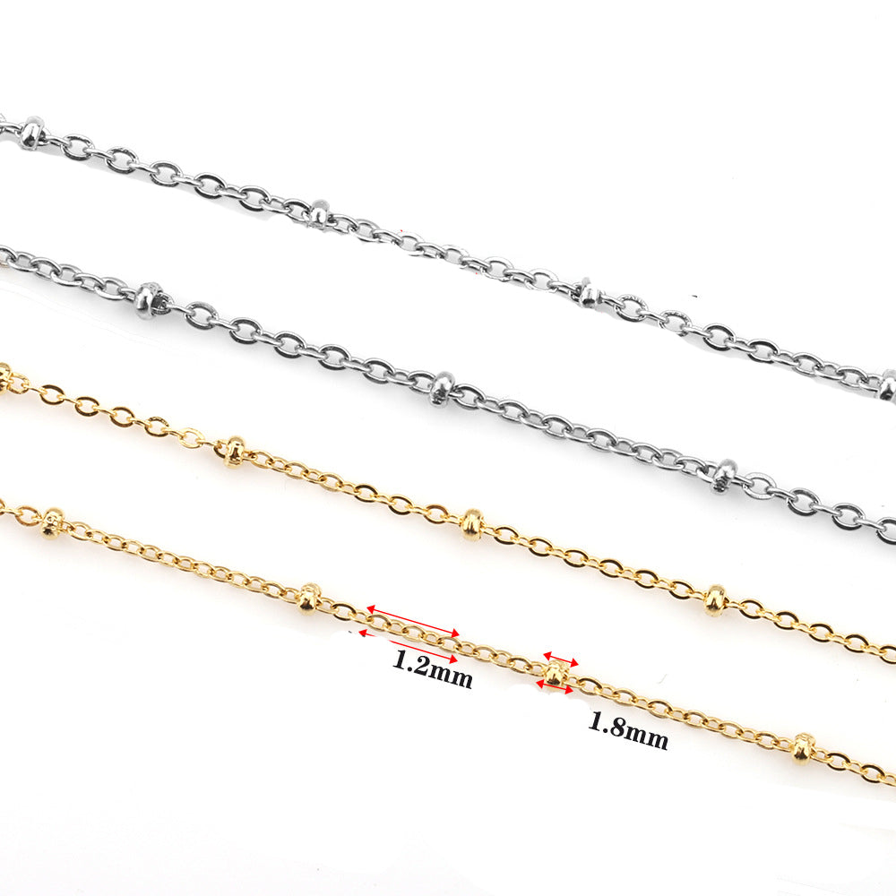 C1260 Beads Cross Chain in stainless steel for DIY