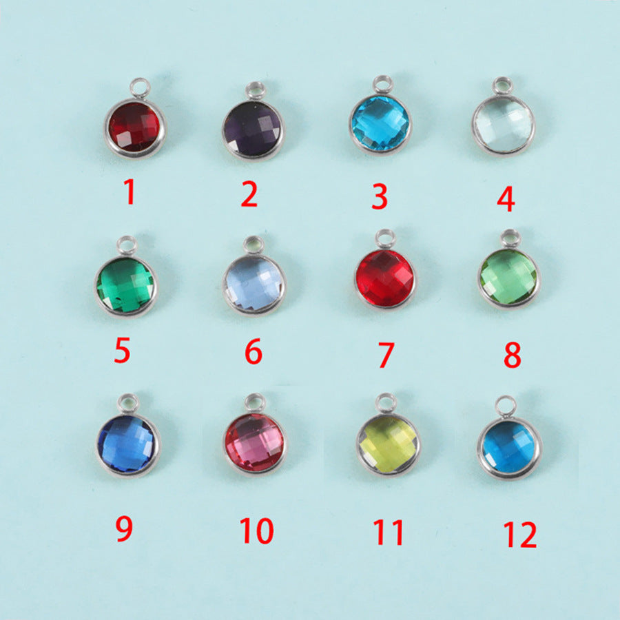 7mm/9mm Glass Birthstone charm
