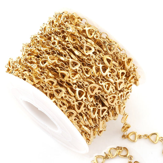C1404 Heart and Clover Stainless Steel Bulk Chain for DIY