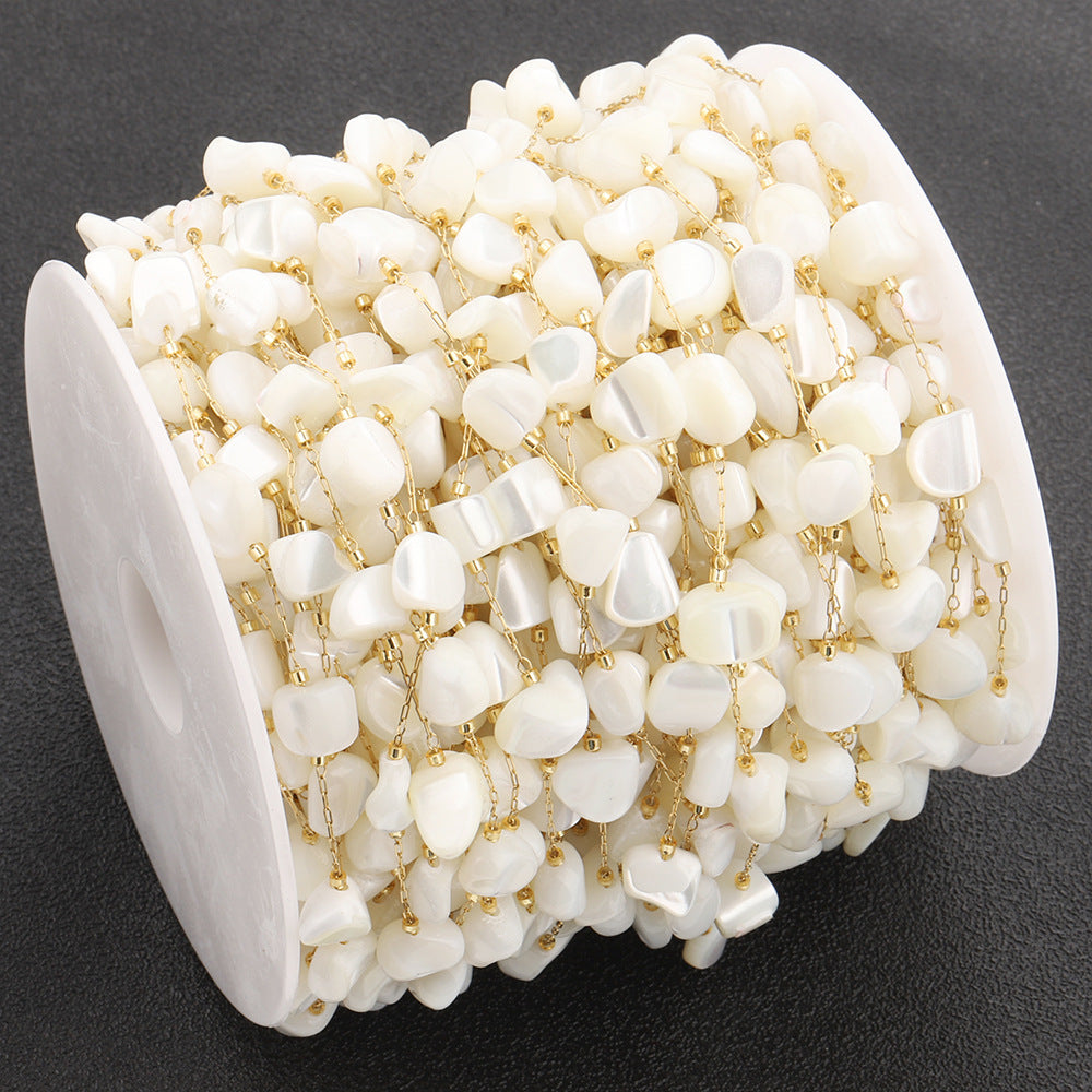 C1408 irregular shell handmade chain-Vacuum Plating Waterproof Stainless steel chain
