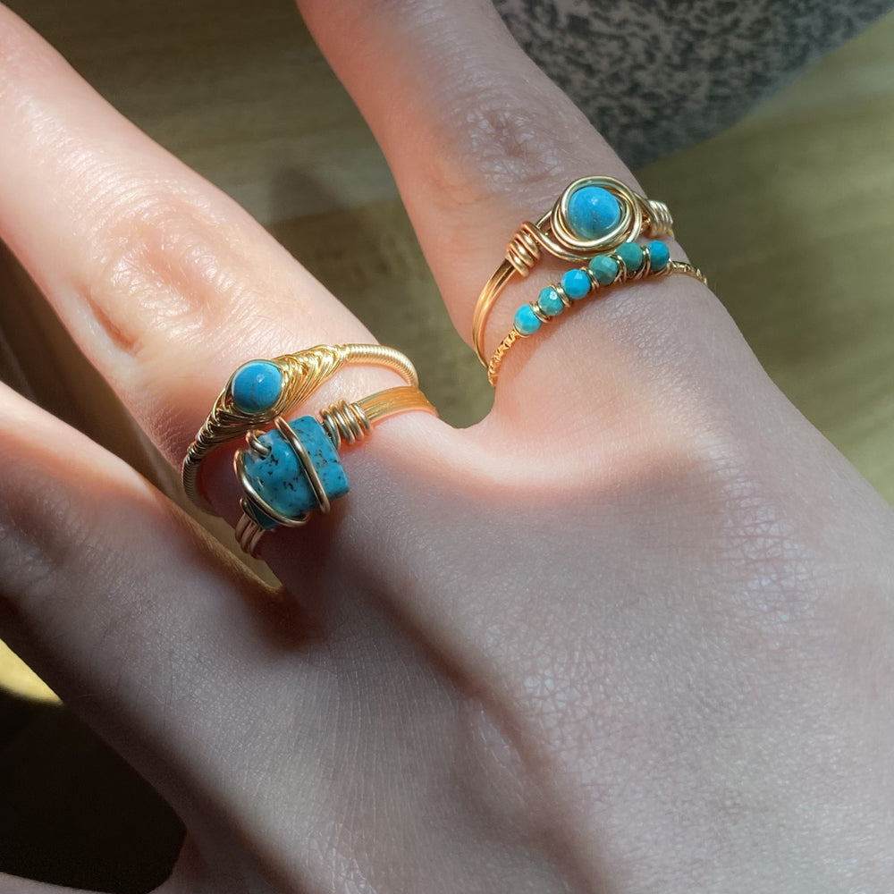 Wire wrapped Turquoise Handcrafted Rings