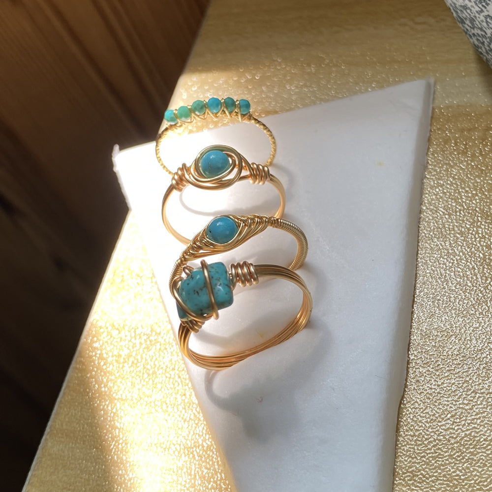 Wire wrapped Turquoise Handcrafted Rings