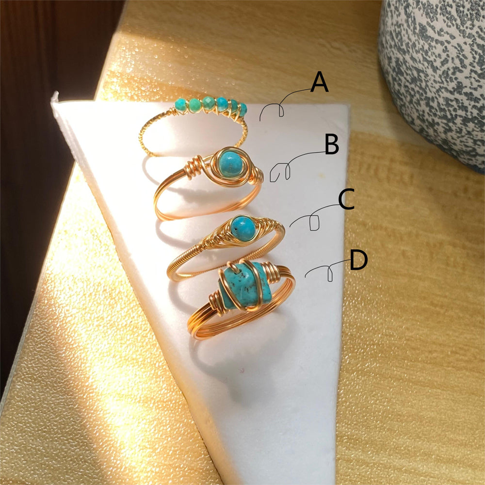 Wire wrapped Turquoise Handcrafted Rings