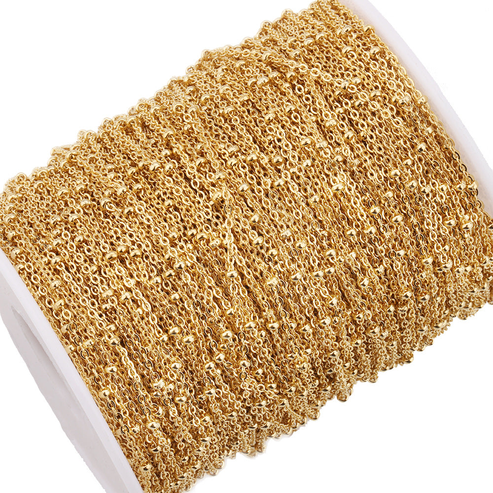 C1260 Beads Cross Chain in stainless steel for DIY