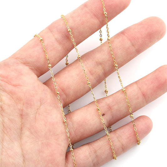 C1260 Beads Cross Chain in stainless steel for DIY