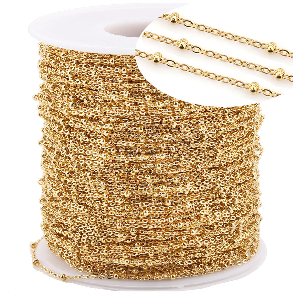 C1260 Beads Cross Chain in stainless steel for DIY