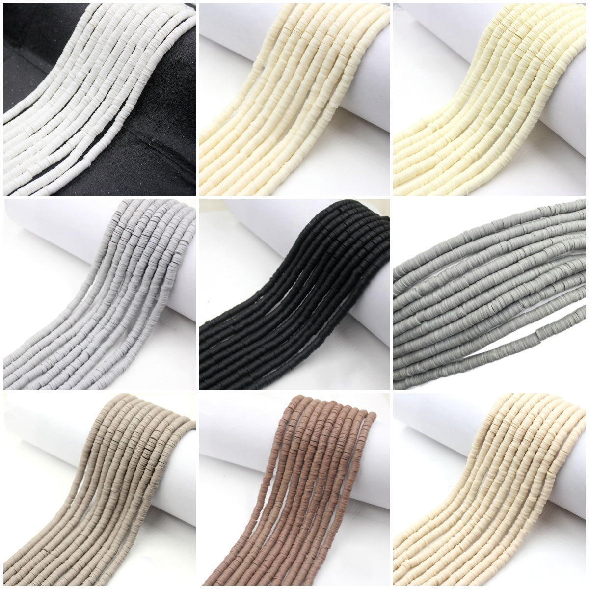 【Color 85#-155#】1 Strand- 16" 6mm vinyl Heishi beads, polymer clay beads