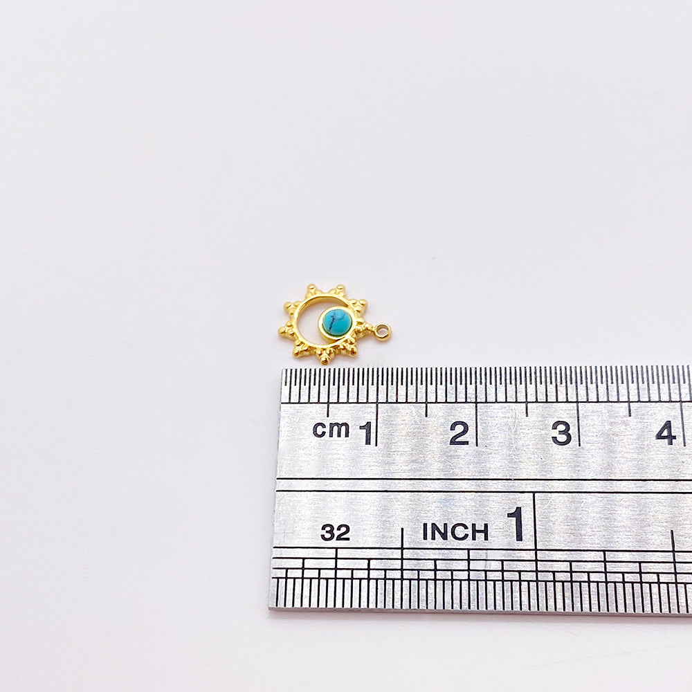 2533 Moon and Turquoise sun charm