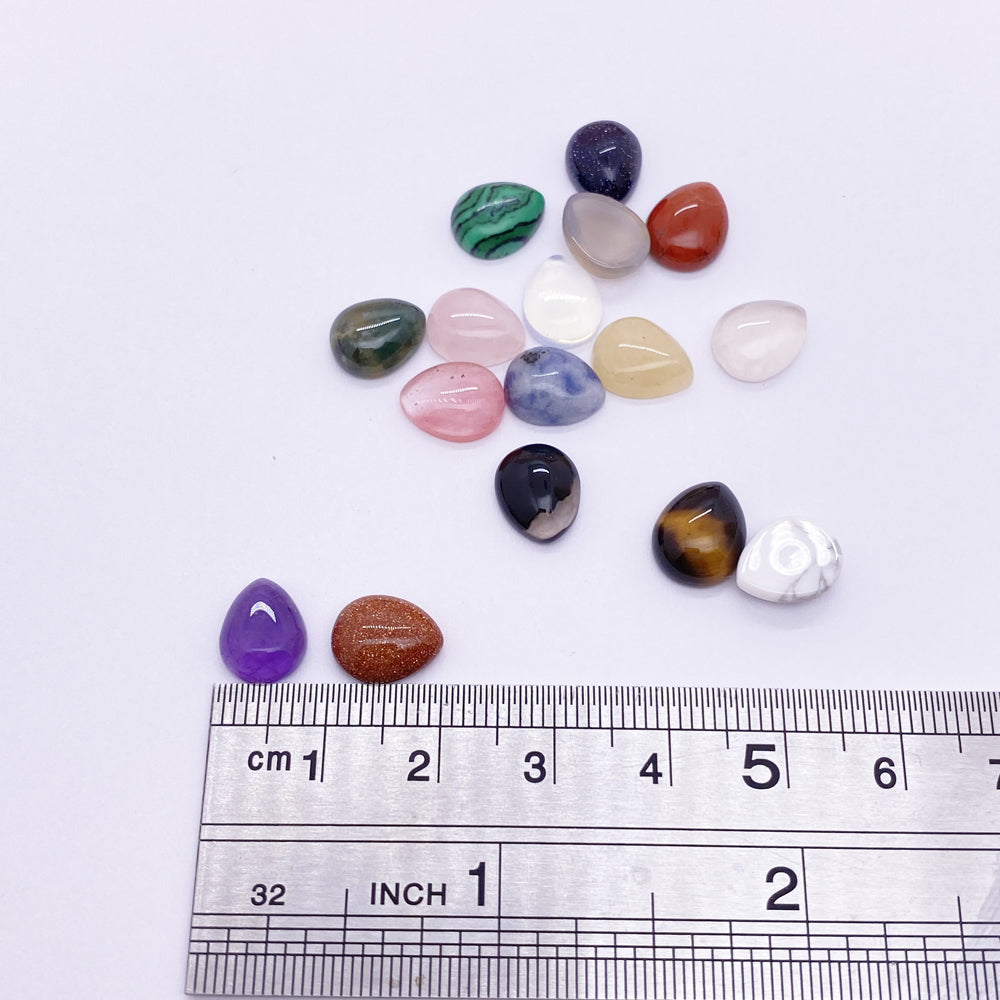8*10mm Drop shape Oblate stone cabochon