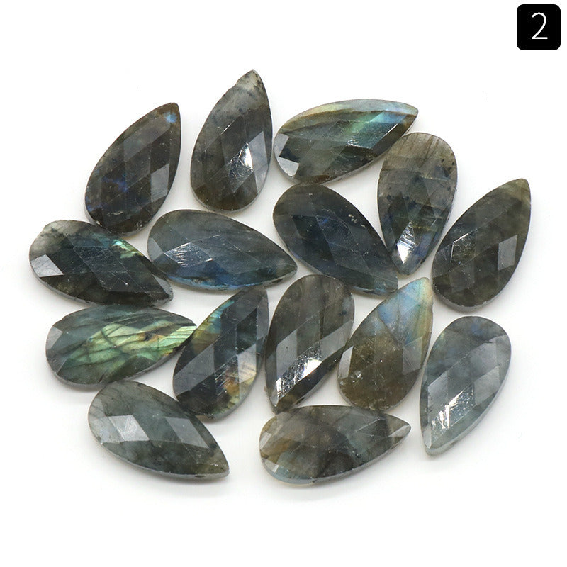 25*13mm Faceted drop natural stone 1pc