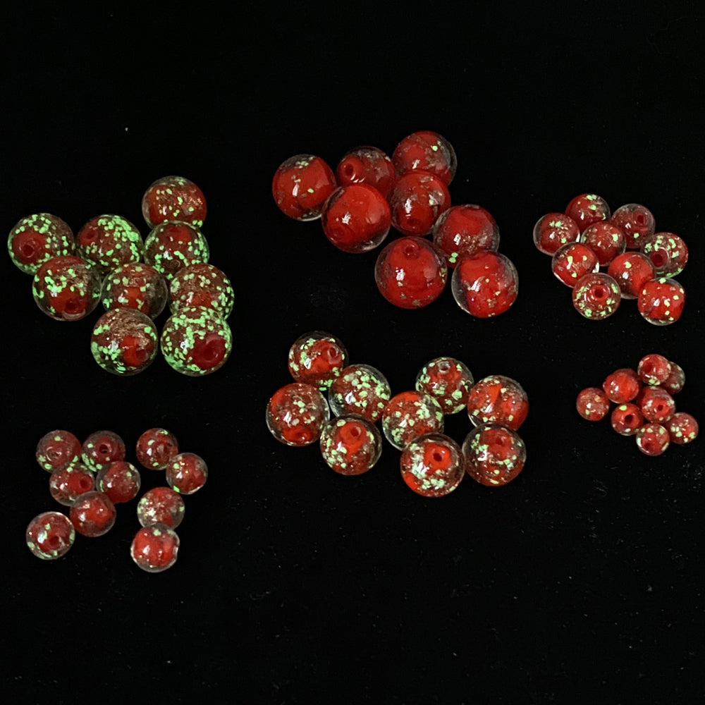 10pcs Red luminous handmade glaze beads