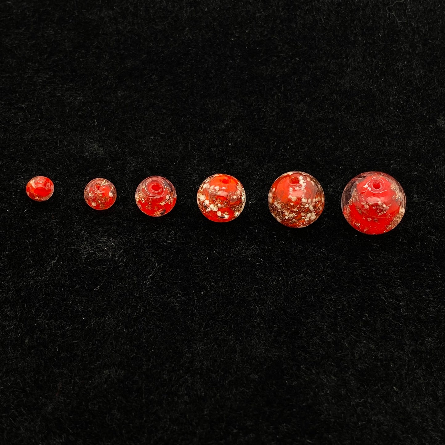 10pcs Red luminous handmade glaze beads