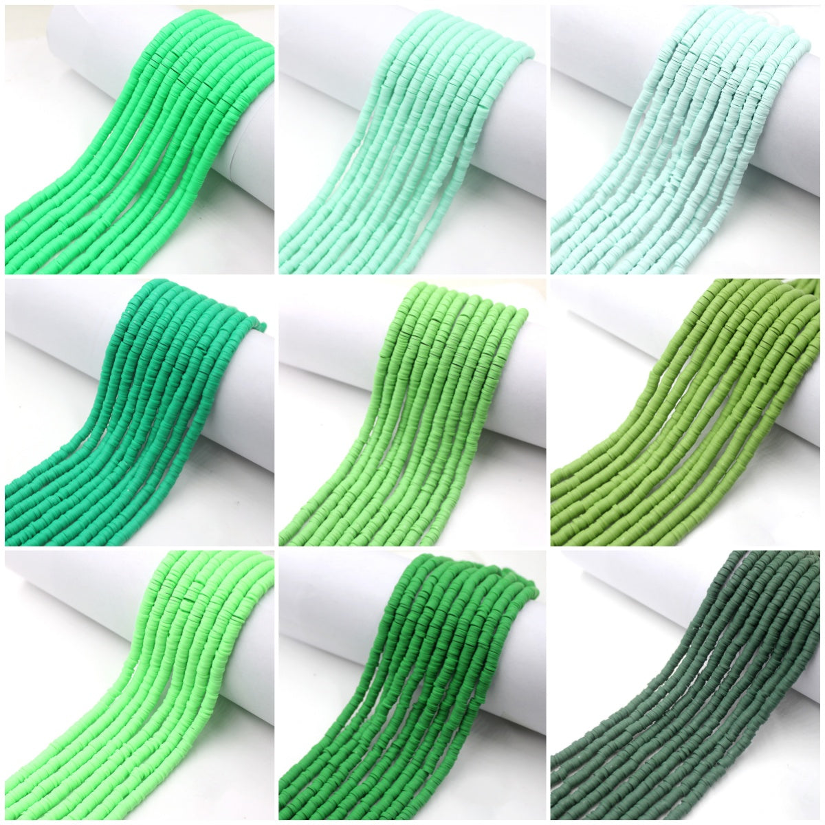 【Color 85#-155#】1 Strand- 16" 6mm vinyl Heishi beads, polymer clay beads