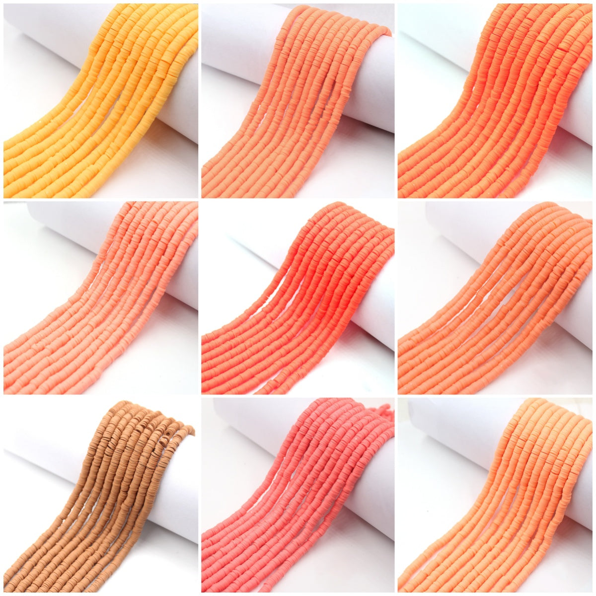 【Color 85#-155#】1 Strand- 16" 6mm vinyl Heishi beads, polymer clay beads